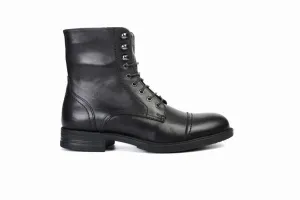 FOOT FEDERATION CAULK DERBY CAP-TOE MENS BOOT BLACK