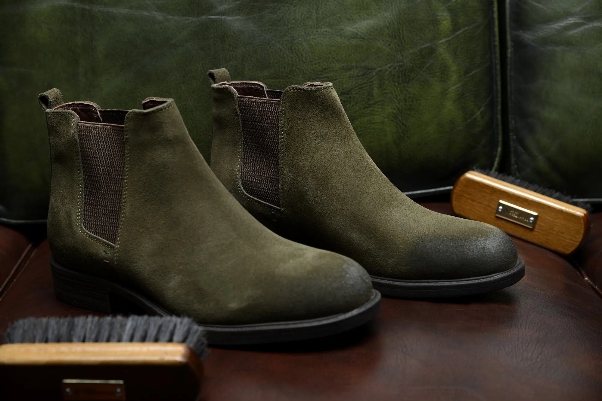 FOOT FEDERATION CHELSEA MENS BOOT SUEDE ARMY GREEN