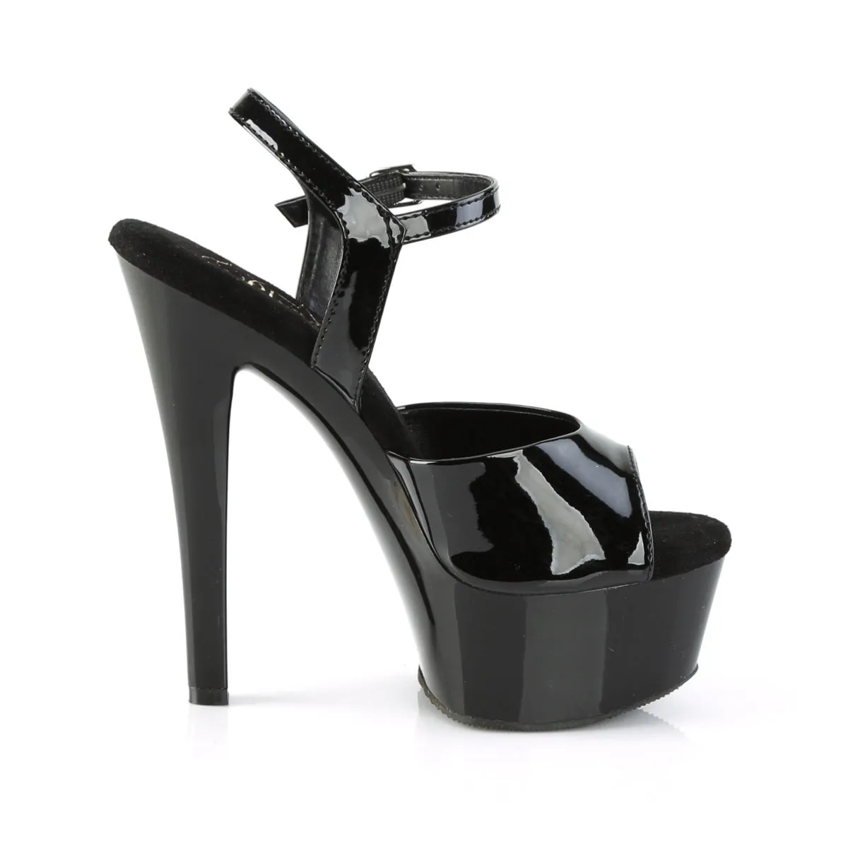 GLEAM-609 Pleaser Black Patent Sexy Platform Shoes (Pole Dancing Heels)