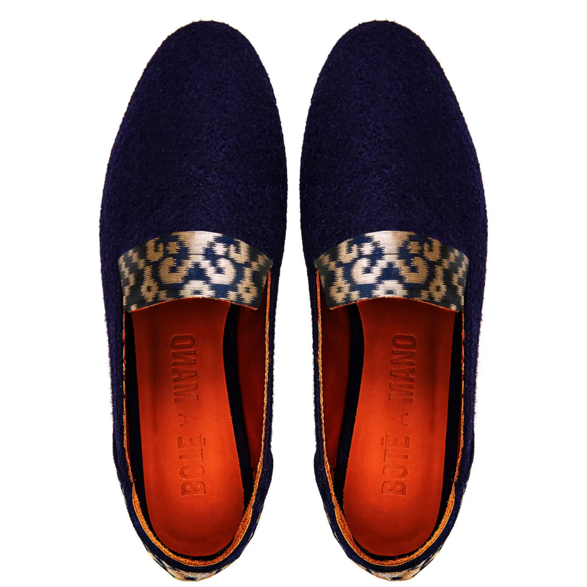 Golden Star of Banaras Blue Wool Loafers