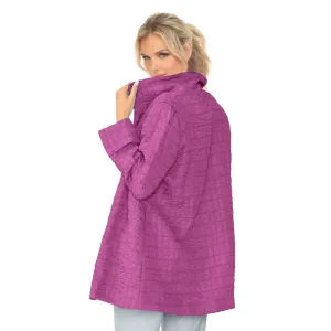 IC Collection Jacquard One-Button Jacket in Plum - 6290J-PLM