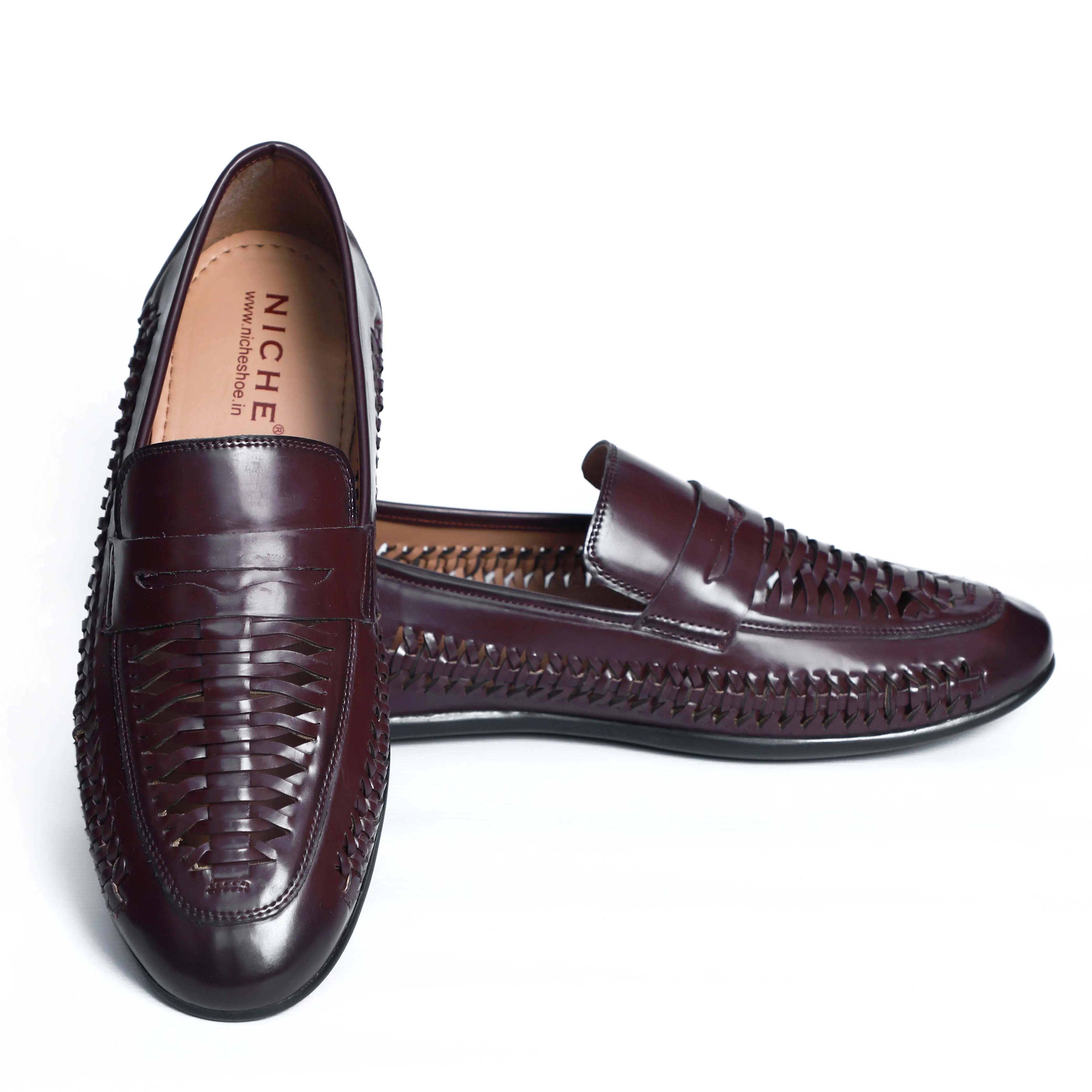 NICHE Cherry Hand Weaved Kolhapuri Loafer (Extra Comfortable)