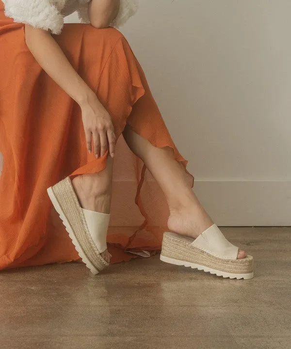 Oasis Espadrille Platform Slide