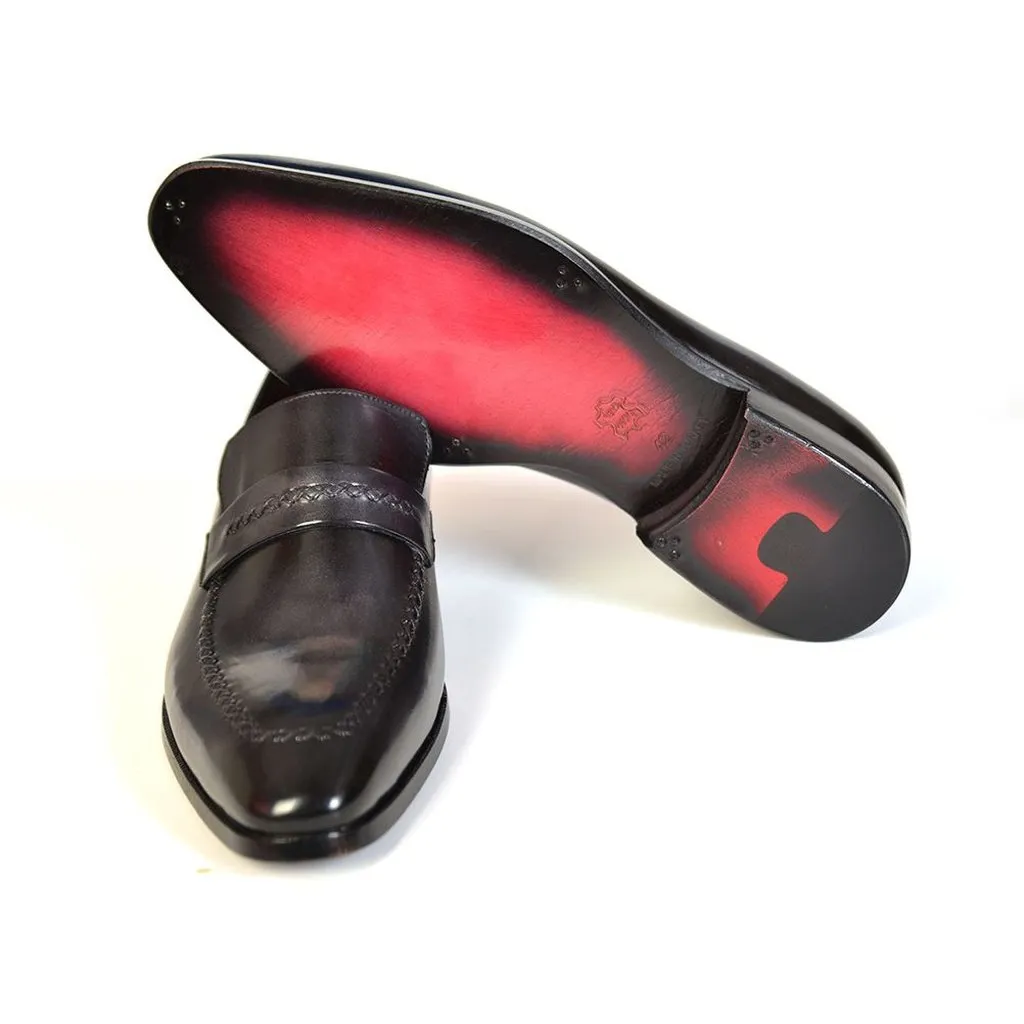 Paul Parkman Gray & Black Men's Loafers For Men (ID#068-GRAY)