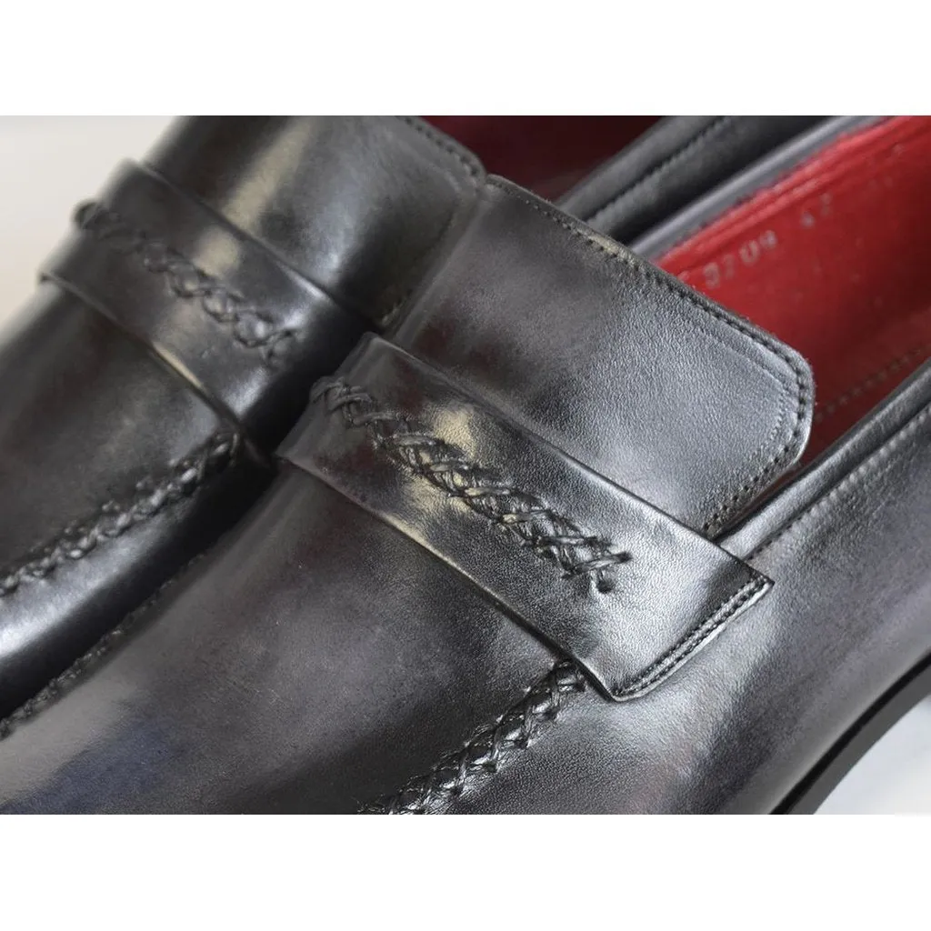 Paul Parkman Gray & Black Men's Loafers For Men (ID#068-GRAY)