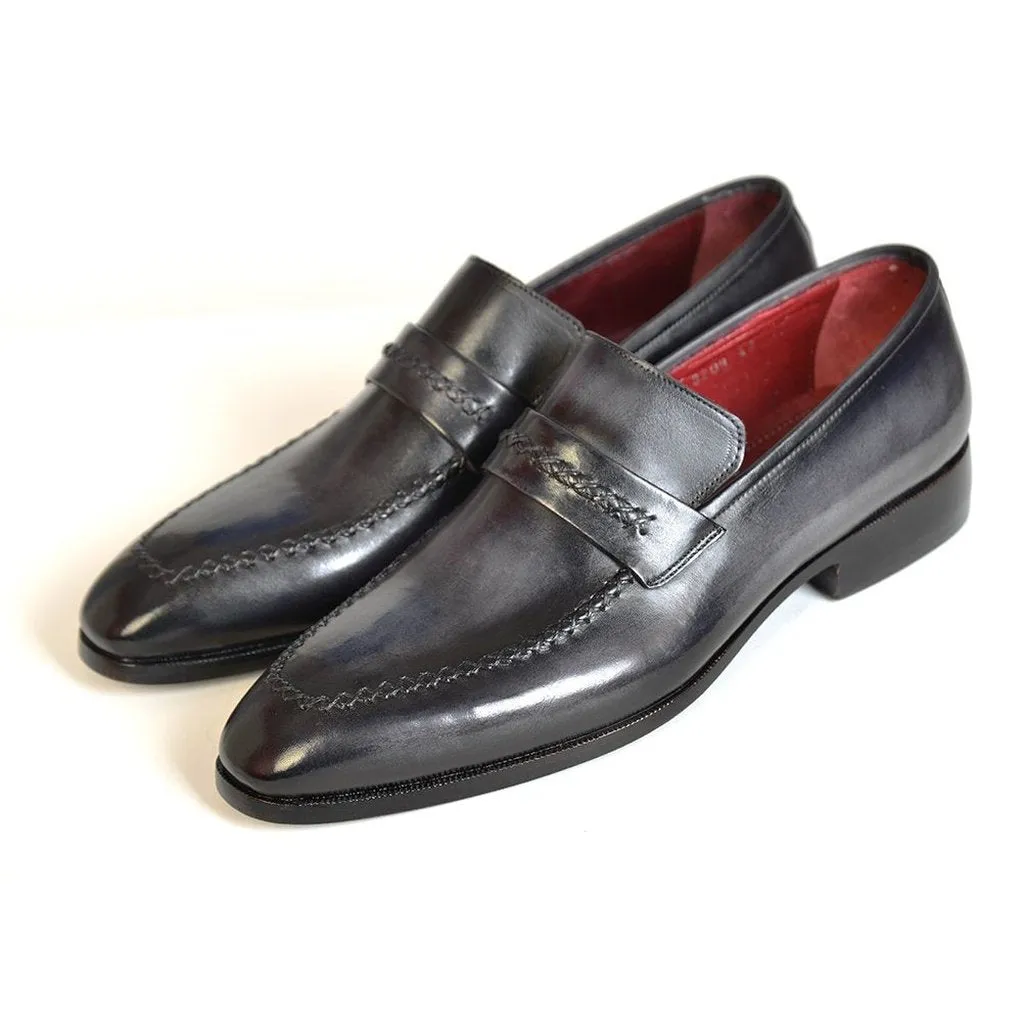 Paul Parkman Gray & Black Men's Loafers For Men (ID#068-GRAY)