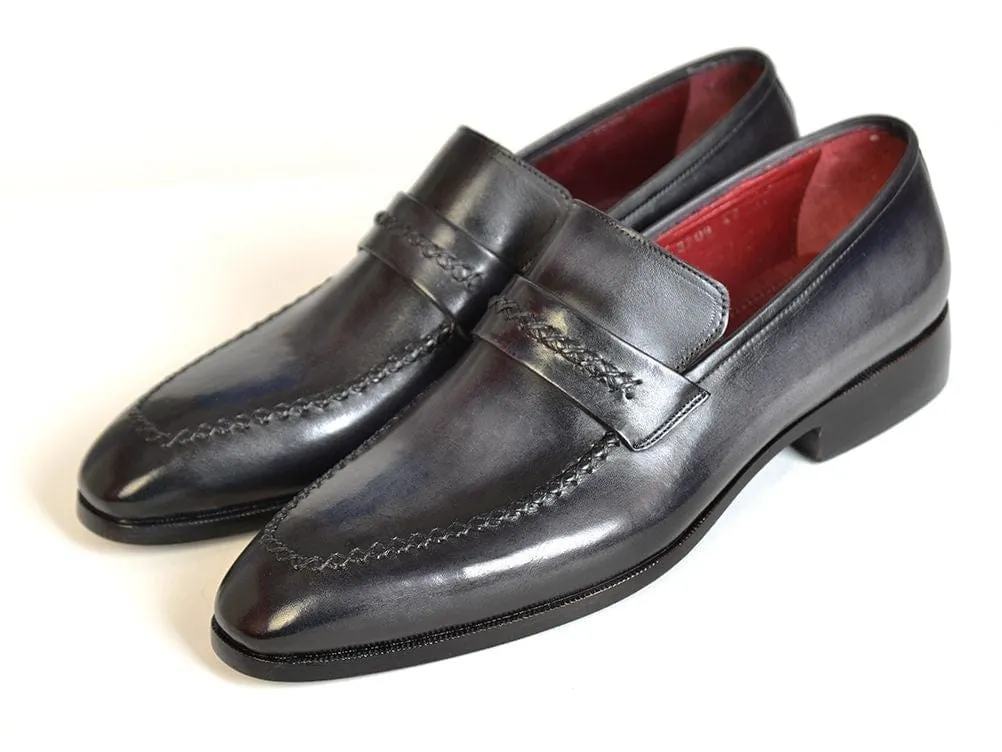 Paul Parkman Gray & Black Men's Loafers For Men (ID#068-GRAY)