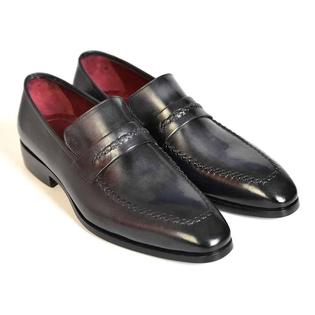 Paul Parkman Gray & Black Men's Loafers For Men (ID#068-GRAY)