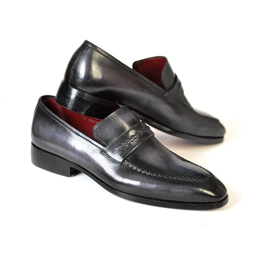 Paul Parkman Gray & Black Men's Loafers For Men (ID#068-GRAY)
