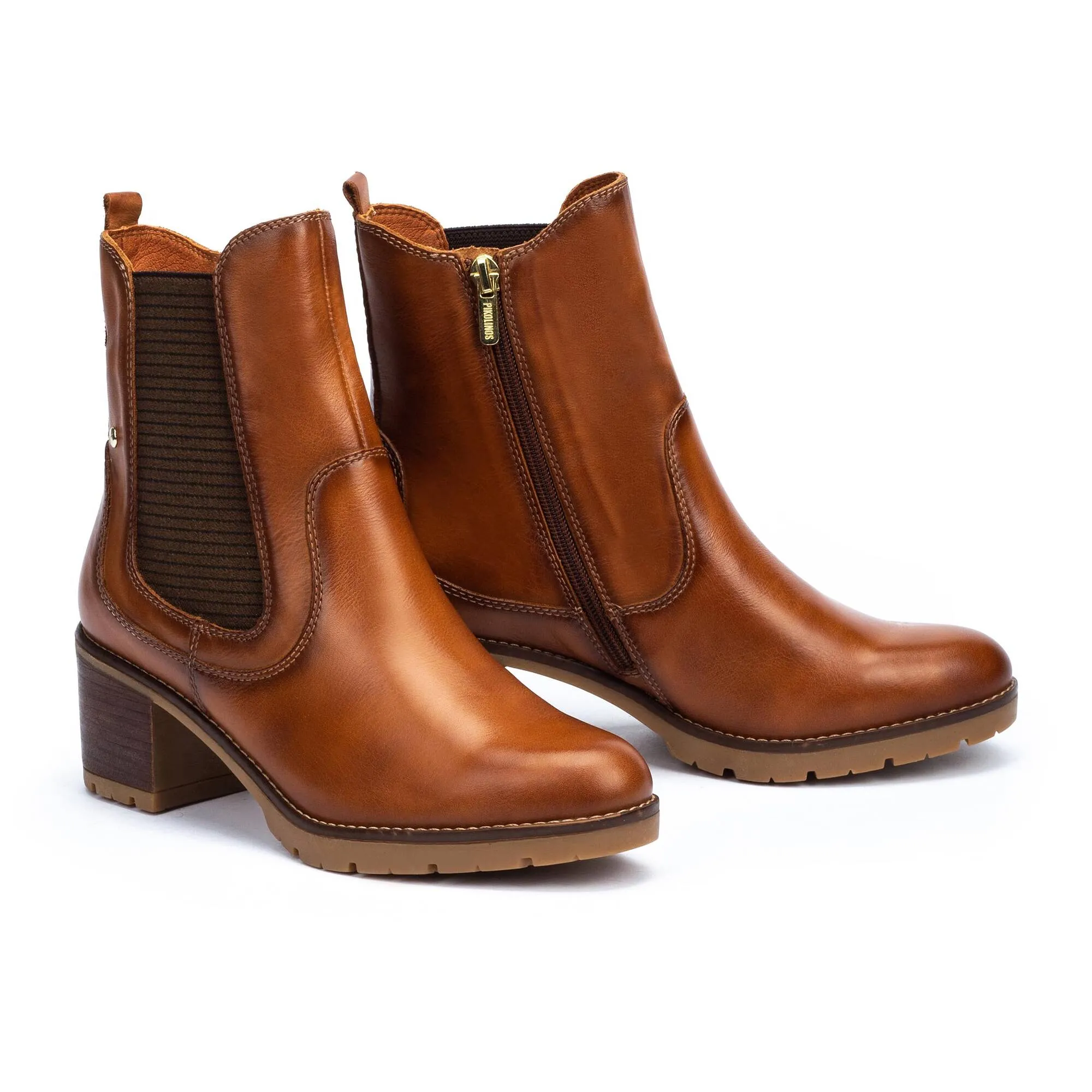 Pikolinos Women's Illanes W7H-8948 Leather Chelsea Boots Brandy Brown