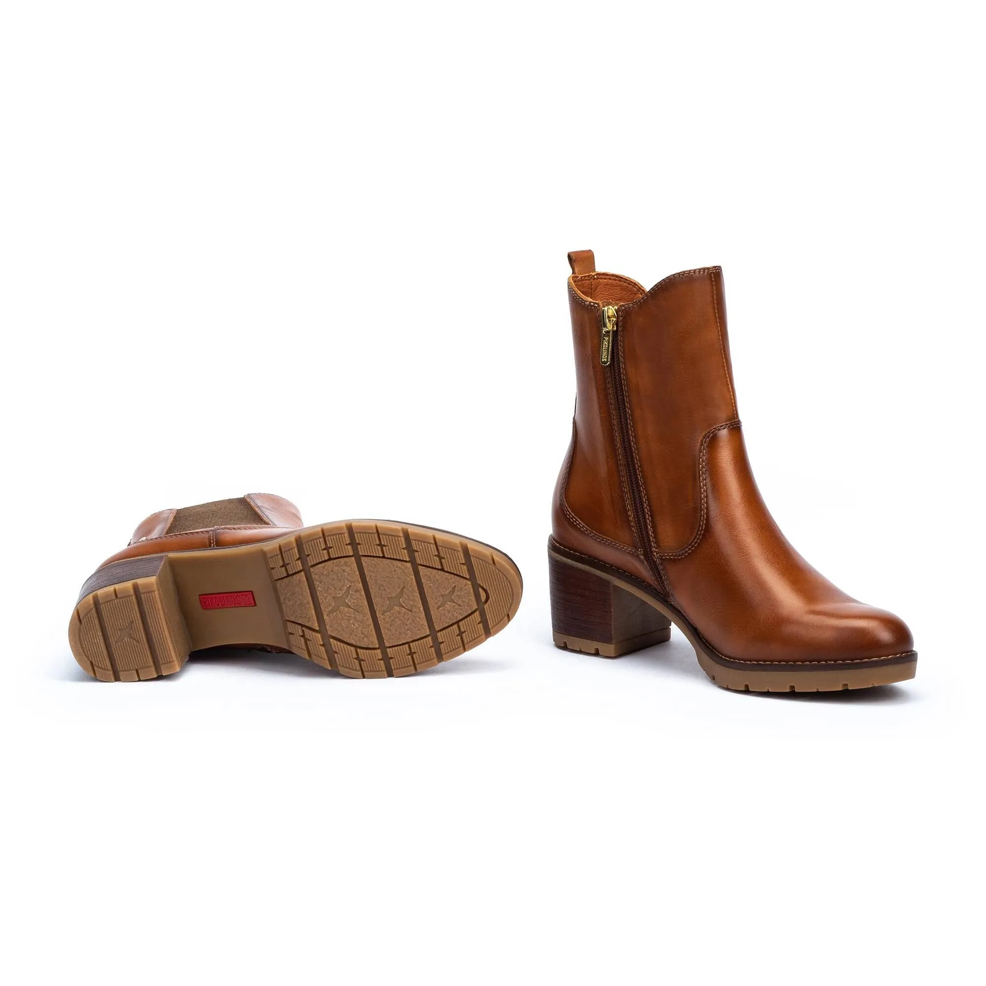 Pikolinos Women's Illanes W7H-8948 Leather Chelsea Boots Brandy Brown