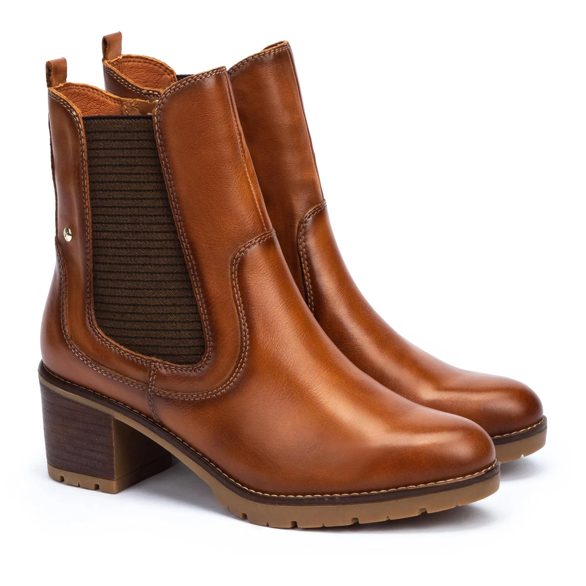 Pikolinos Women's Illanes W7H-8948 Leather Chelsea Boots Brandy Brown
