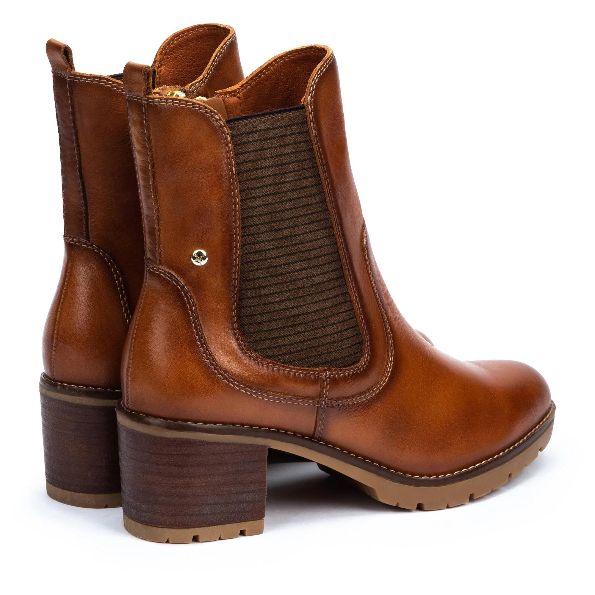 Pikolinos Women's Illanes W7H-8948 Leather Chelsea Boots Brandy Brown
