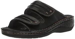 Propét Women's June Slide Sandal, black, 6 Medium US