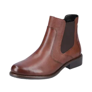 Remonte Tan Leather Ankle Boots