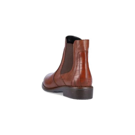 Remonte Tan Leather Ankle Boots