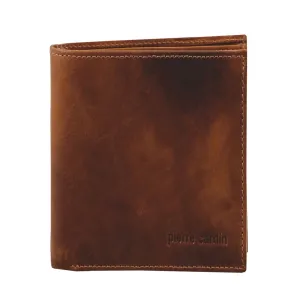 Rustic Leather Men's Tall Bi-Fold Wallet - Chestnut