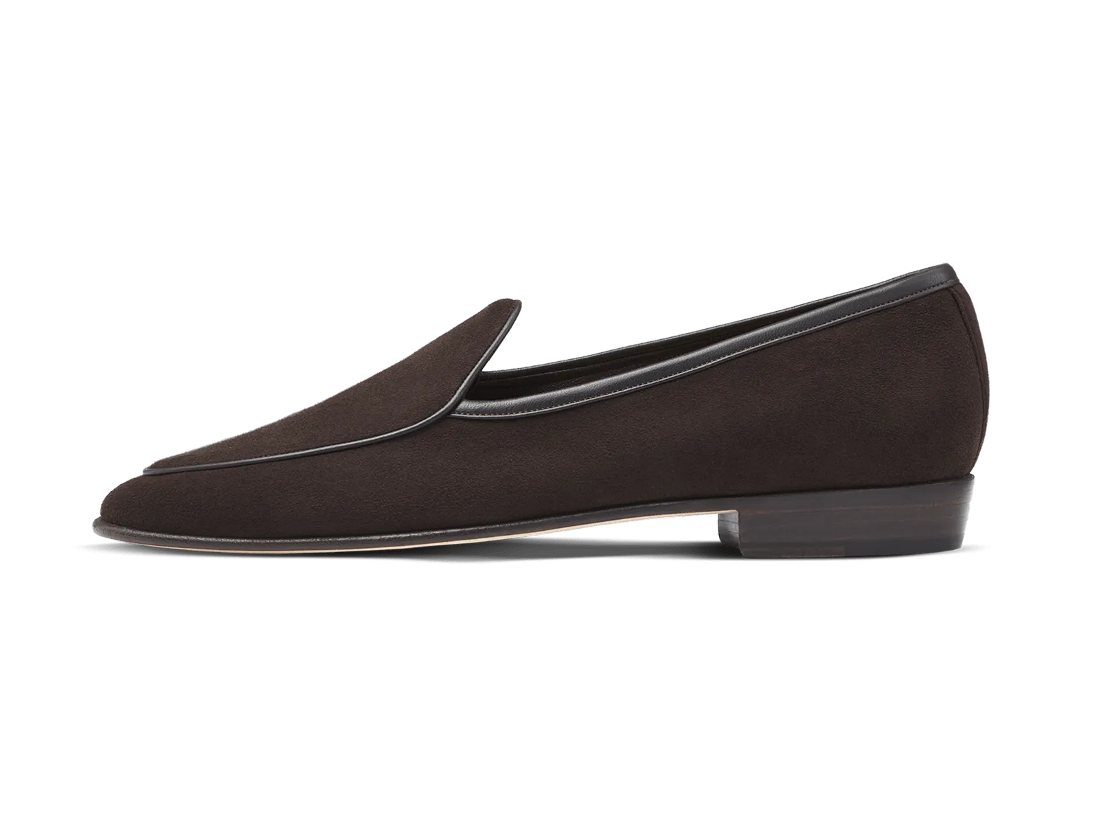 Sagan Classic Loafers in Lusitanias Dark Brown Asteria Suede with Leather Sole