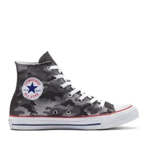 Scarpe Unisex CONVERSE Sneakers linea Chuck Taylor All Star Camo Carchoal High Top in Tessuto Grigio