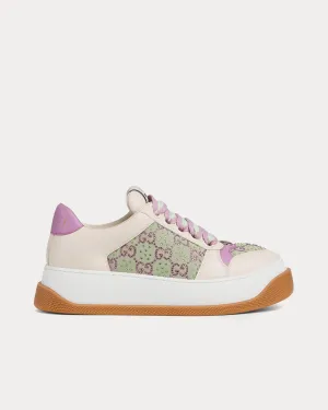 Screener GG Crystal Canvas Beige / Purple Low Top Sneakers