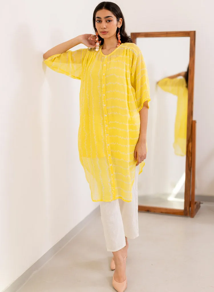 Yellow Bandhej Tunic