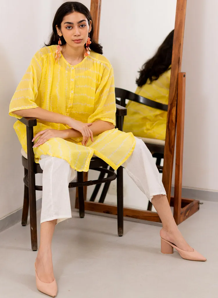 Yellow Bandhej Tunic