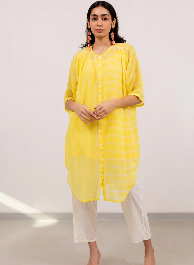Yellow Bandhej Tunic