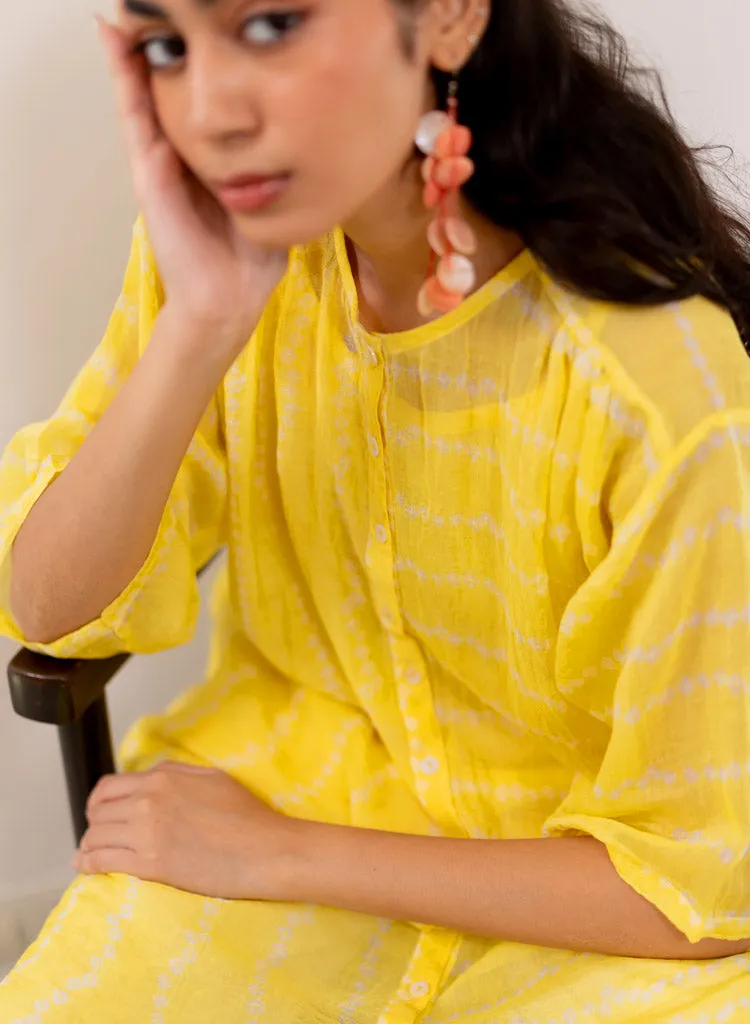 Yellow Bandhej Tunic